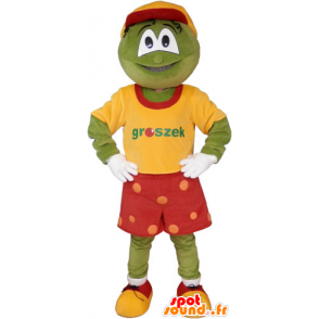 Mascote engraçado boneco, vestido de cor verde - MASFR032844 - Mascotes homem