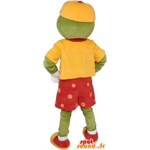 Mascotte de bonhomme rigolo, vert en tenue coloré - MASFR032844 - Mascottes Homme