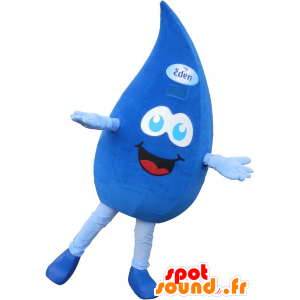 Mascot drop, blauw, reus, glimlachend - MASFR032846 - Niet-ingedeelde Mascottes