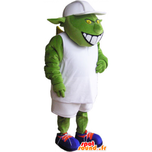 Monster mascot, alien, green alien - MASFR032847 - Missing animal mascots