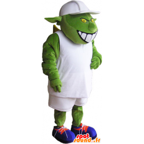 Monster mascot, alien, green alien - MASFR032847 - Missing animal mascots