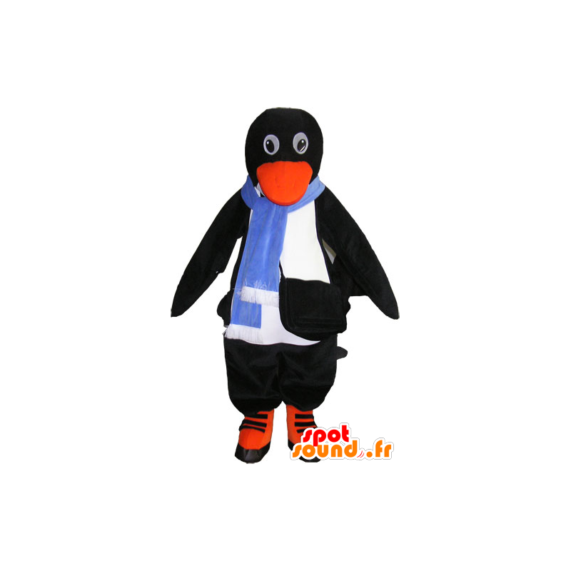 Mascot pinguino bianco e nero realistico con accessori - MASFR032848 - Mascotte pinguino