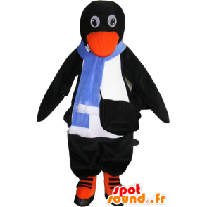 Mascot pinguino bianco e nero realistico con accessori - MASFR032848 - Mascotte pinguino