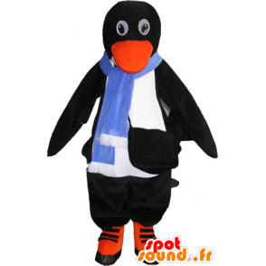 Mascot pingüino blanco y negro realista con los accesorios - MASFR032848 - Mascotas de pingüino