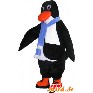 Mascot pinguino bianco e nero realistico con accessori - MASFR032848 - Mascotte pinguino