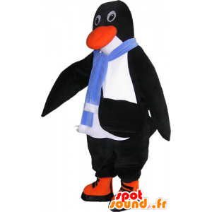 Mascot pinguim preto e branco realista com acessórios - MASFR032848 - pinguim mascote