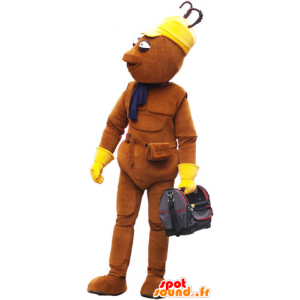 Mascot eind maken aan alle bruine man met een zak - MASFR032850 - man Mascottes