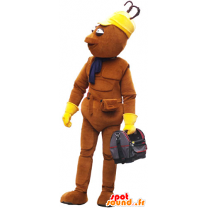 Mascot enden alle braunen Mann mit einer Tasche - MASFR032850 - Menschliche Maskottchen