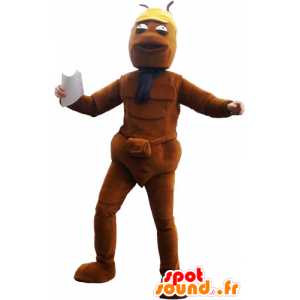 Mascot terminar todo o homem castanho com um saco - MASFR032850 - Mascotes homem