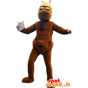 Mascot avslutte alle brun mann med en pose - MASFR032850 - Man Maskoter