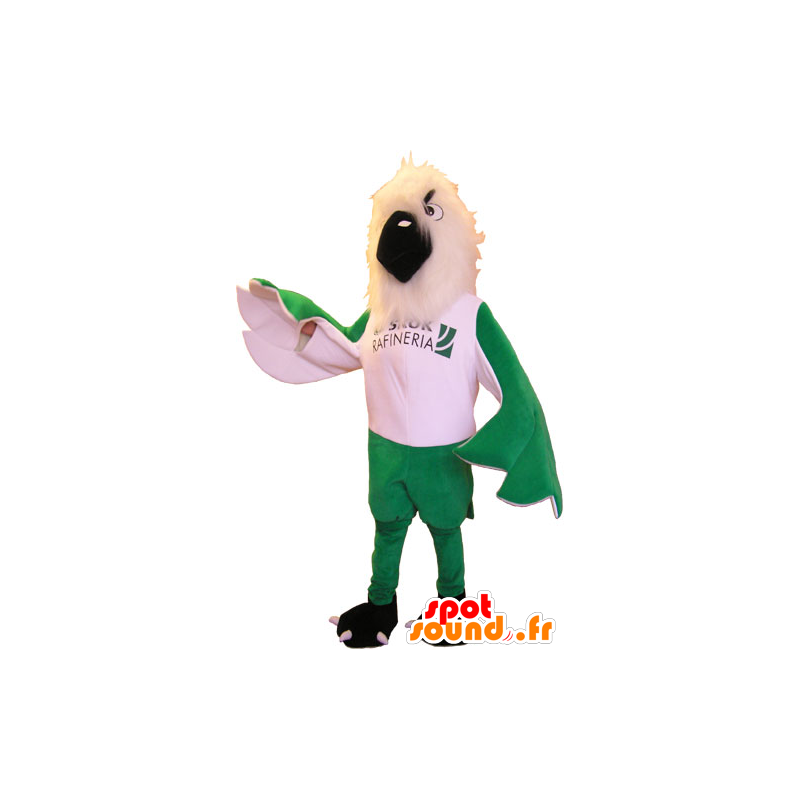 Mascotte imponente aquila verde e bianco - MASFR032854 - Mascotte degli uccelli