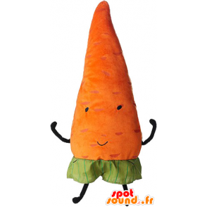 Mascotte de carotte orange, géante. Mascotte de légume - MASFR032856 - Mascotte de légumes