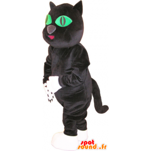 Groothandel Mascot zwart-witte kat met groene ogen - MASFR032858 - Cat Mascottes