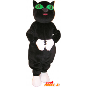 Wholesale mascot black and white cat with green eyes - MASFR032858 - Cat mascots