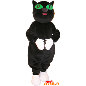 Hurtownia Mascot czarno-biały kot z zielonymi oczami - MASFR032858 - Cat Maskotki