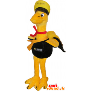 Mascotte d'oiseau géant jaune en tenue de matelot - MASFR032859 - Mascotte d'oiseaux