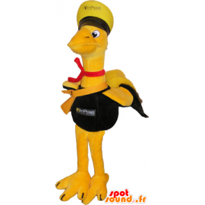 Mascotte d'oiseau géant jaune en tenue de matelot - MASFR032859 - Mascotte d'oiseaux