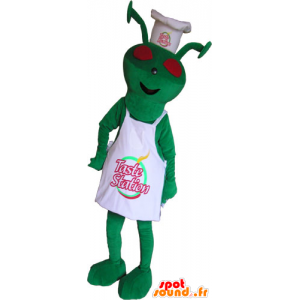 Mascote extraterrestre vestida no equipamento cozinheiro chefe - MASFR032861 - animais extintos mascotes