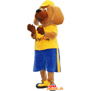 Mascot big dog in sportswear with a cap - MASFR032862 - Sports mascot