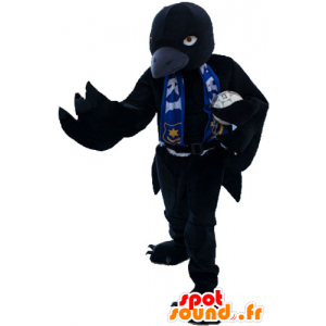 Grande mascote pássaro preto de olhar feroz - MASFR032863 - aves mascote