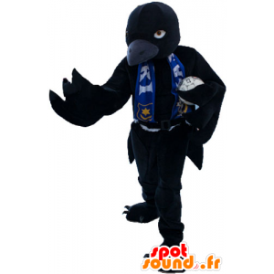 Grote zwarte vogel mascotte tot felle kijken - MASFR032863 - Mascot vogels