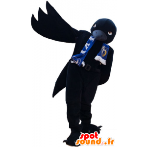 Grande mascotte uccello nero a guardare feroce - MASFR032863 - Mascotte degli uccelli