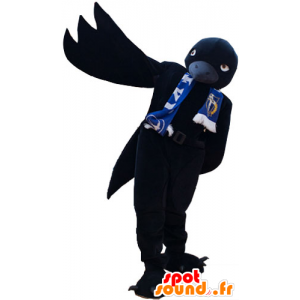 Grote zwarte vogel mascotte tot felle kijken - MASFR032863 - Mascot vogels