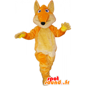 Obří oranžová fox maskot s velkým kohout - MASFR032874 - Fox Maskoti