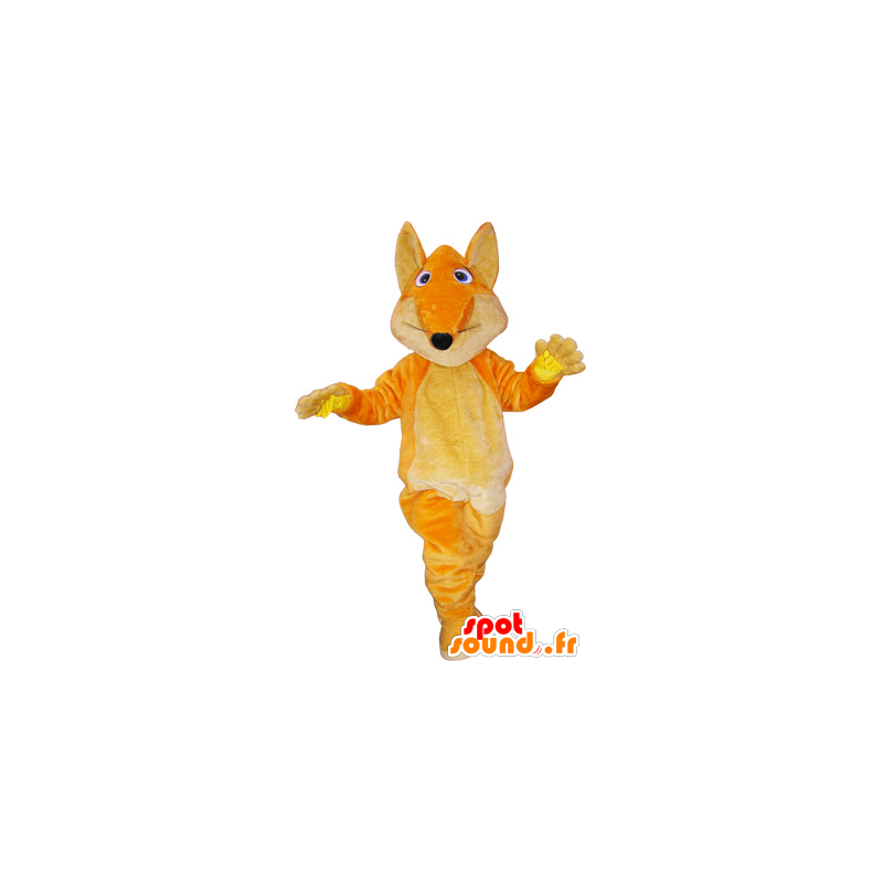Giant orange fox maskot med en stor kuk - MASFR032874 - Fox Maskoter