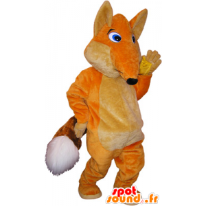 Mascotte de renard géant orange avec une grosse queue - MASFR032874 - Mascottes Renard