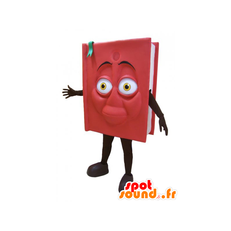 Mascot libro gigante rojo y negro. Traje de libro - MASFR032875 - Mascotas de objetos