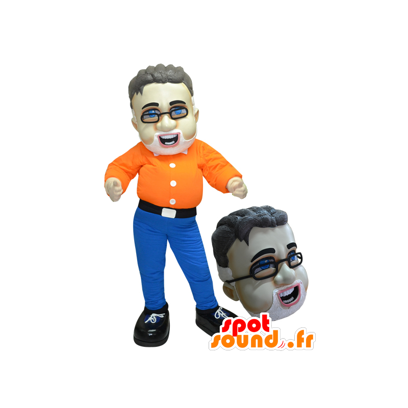 Mascot hombre con barba y gafas - MASFR032877 - Mascotas humanas