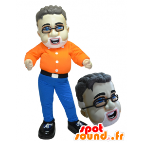 Mascot hombre con barba y gafas - MASFR032877 - Mascotas humanas