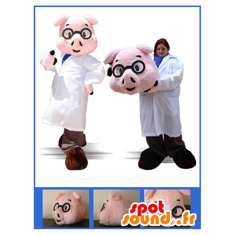 Gekleed varken mascotte verpleegster, - MASFR032886 - Pig Mascottes