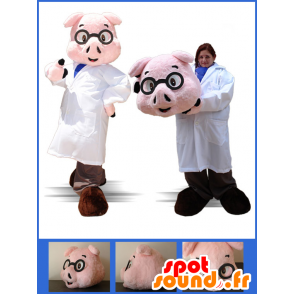 Dressed pig mascot nurse, physician - MASFR032886 - Mascots pig