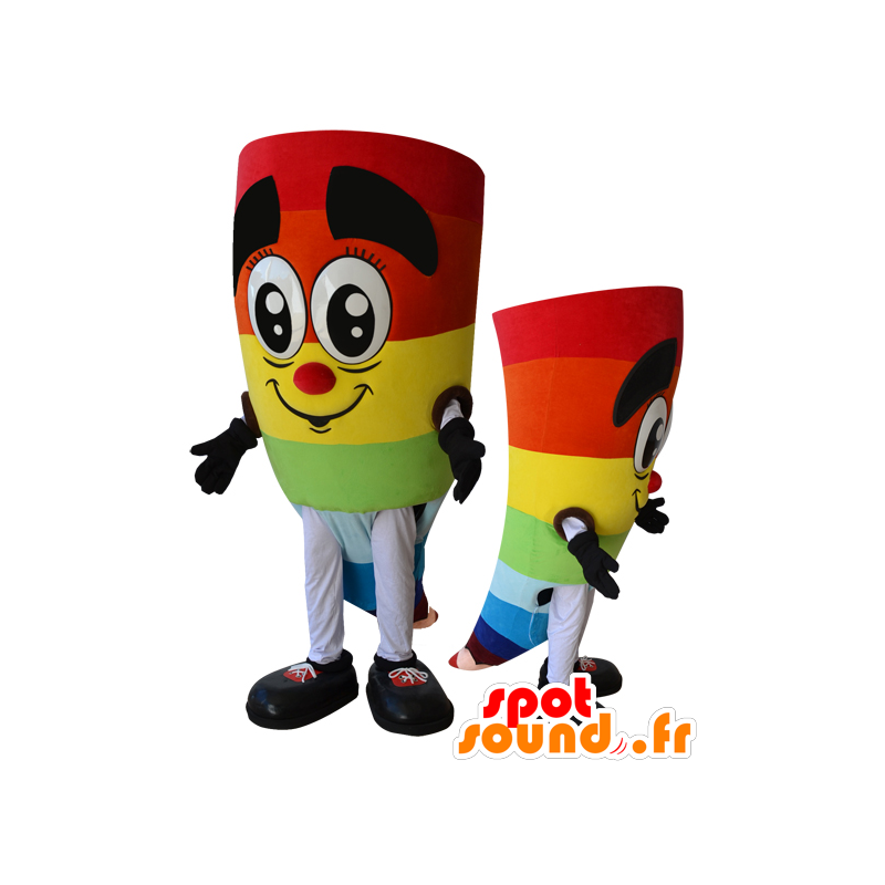 Jovial snowman mascot multicolor - MASFR032887 - Human mascots