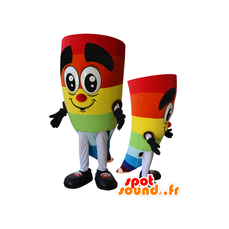 Mascotte de bonhomme multicolore jovial - MASFR032887 - Mascottes Homme