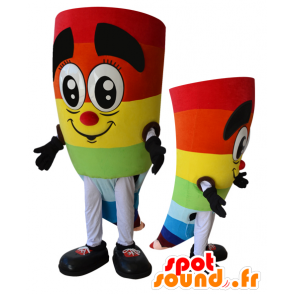 Jovial snowman mascot multicolor - MASFR032887 - Human mascots