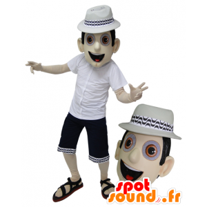 El equipo del verano de la mascota del hombre con sandalias y sombrero - MASFR032890 - Mascotas humanas