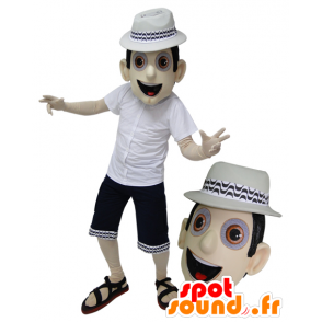 Man Maskottchen Sommer-Outfit mit Sandalen und Hut - MASFR032890 - Menschliche Maskottchen