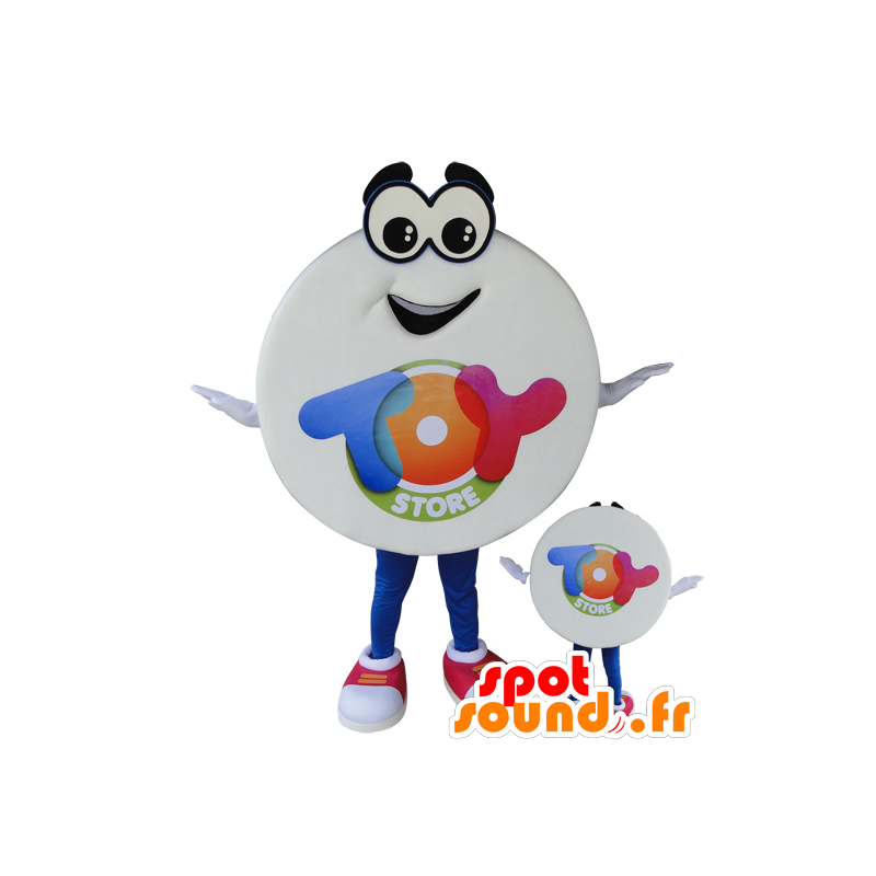 Mascotte de bonhomme tout rond avec de grands yeux et un sourire - MASFR032891 - Mascottes Homme