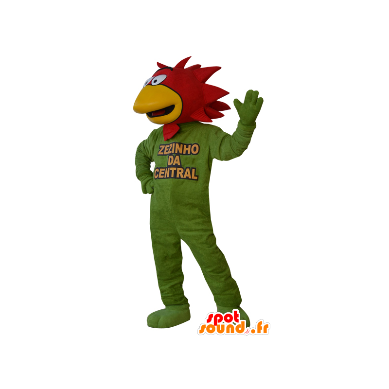 Mascotte de bonhomme avec une tête de Foutix. Mascotte de coq - MASFR032893 - Mascottes Homme