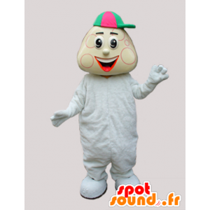 Gutt maskot hvite babygros og cap - MASFR032895 - Maskoter gutter og jenter