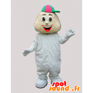 Mascotte de poupon garçon en babygros blanc et une casquette - MASFR032895 - Mascottes Garçons et Filles