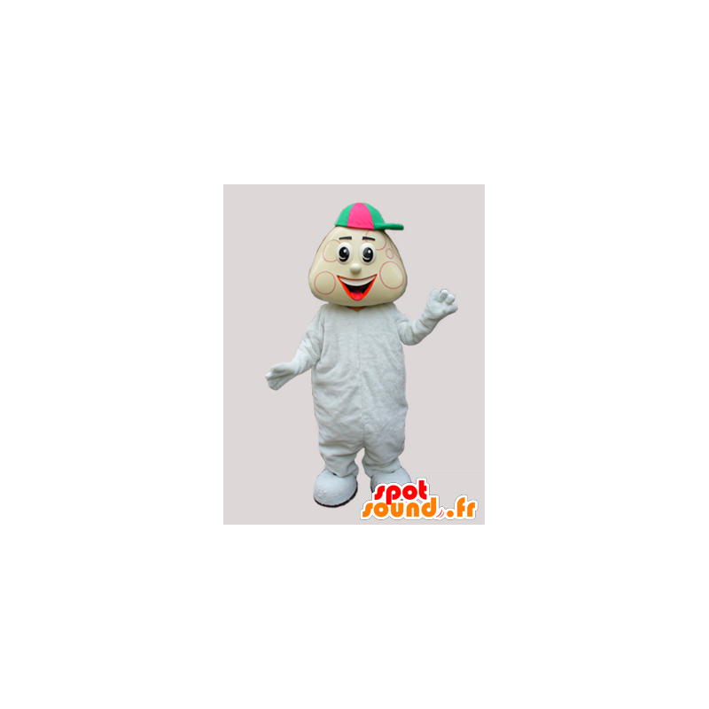 Baby boy mascot white babygros and cap - MASFR032895 - Mascots boys and girls