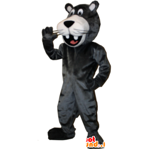 Mascot smiling giant black panther - MASFR032897 - The jungle animals