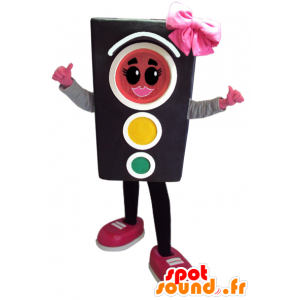 Traffic lights mascot with a bow tie - MASFR032899 - Mascots of objects