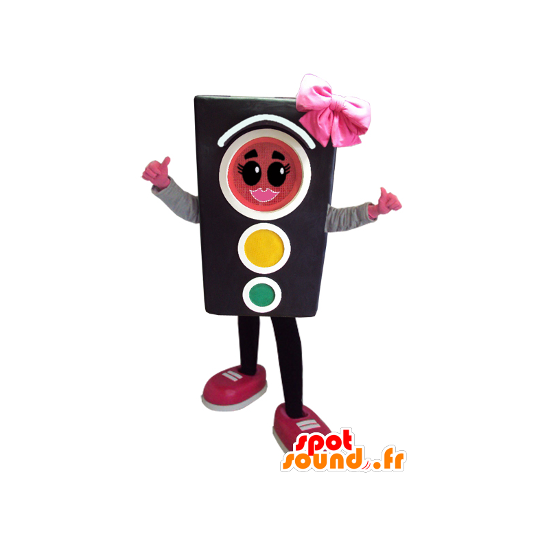 Traffic lights mascot with a bow tie - MASFR032899 - Mascots of objects