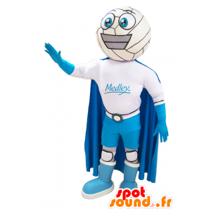 Mascote boneco sorridente com um terno e uma capa - MASFR032900 - Mascotes homem