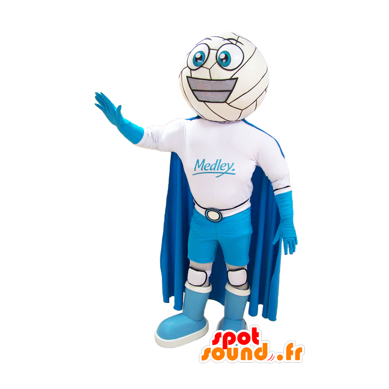 Mascotte de bonhomme souriant avec une combinaison et une cape - MASFR032900 - Mascottes Homme